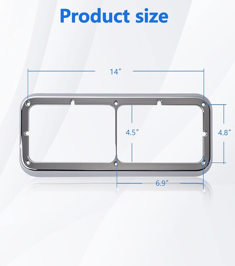 YUWUTF Headlight Bezel Compatible with Kenworth T400 T600 T800 W900 K100 C500 Peterbilt 378 379 Western Star 4900 Freightliner FLD Classic XL Driver and Passenger Side - Image 5